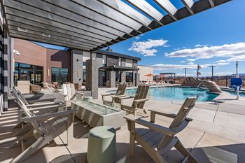 Poolside patio